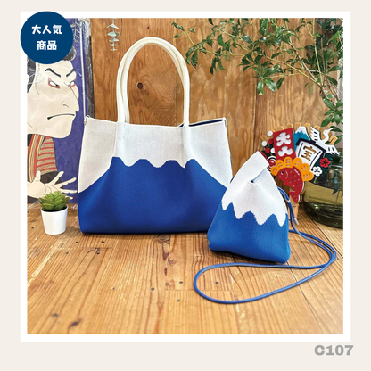 日本直送 Rootote 2024出品嘅 Mount Fuji Knit Tote Bag (C107)