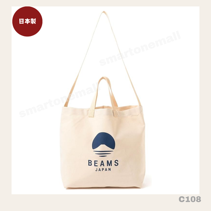 日本製：evergreen works x Beams Japan別注Logo 2ways Tote Bag (BLUE/BLACK) C108 / Made in Japan: evergreen works x Beams Japan Exclusive Logo 2-Ways Tote Bag (BLUE/BLACK) C108