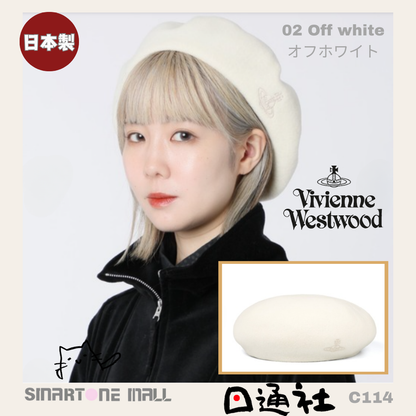 日本製：Vivienne Westwood ORB刺繍羊毛貝雷帽 (C134) / Made in Japan: Vivienne Westwood ORB Embroidered Wool Beret (C134)