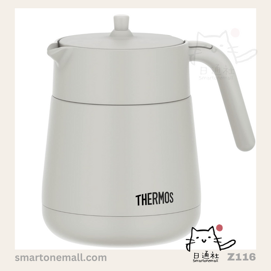 日本直送：Thermos 真空保溫茶壺(帶過濾器) TTE-450 / TTE-720  [450ml /720ml 白黃啡三色] (Z116) ／ Japan Imported: Thermos Vacuum Insulated Tea Carafe (with Filter) TTE-450 / TTE-720 [450ml /720ml White Yellow Brown 3 Colors] (Z116)