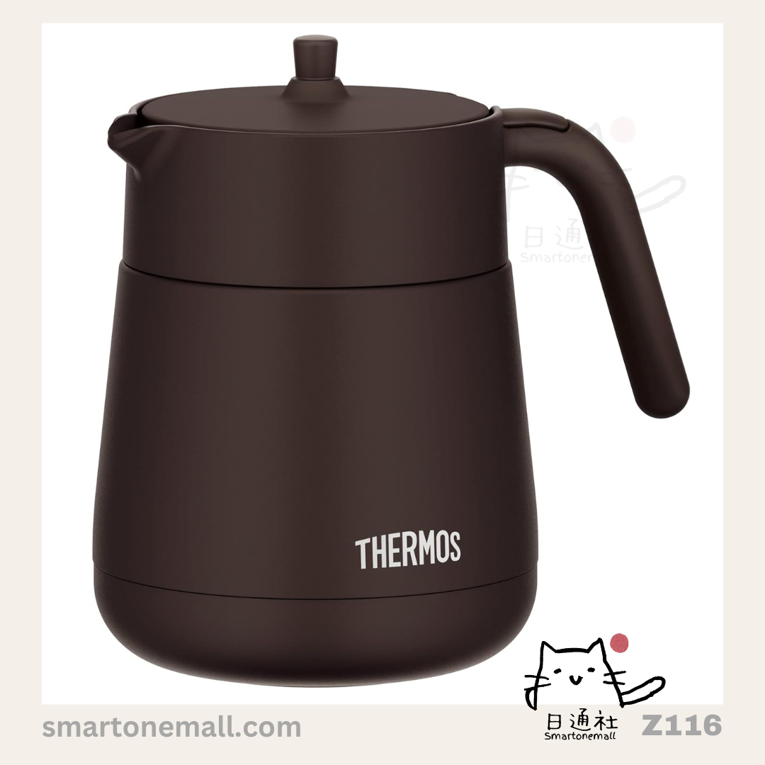 日本直送：Thermos 真空保溫茶壺(帶過濾器) TTE-450 / TTE-720  [450ml /720ml 白黃啡三色] (Z116) ／ Japan Imported: Thermos Vacuum Insulated Tea Carafe (with Filter) TTE-450 / TTE-720 [450ml /720ml White Yellow Brown 3 Colors] (Z116)